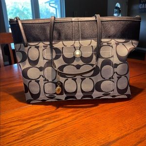 Coach Purse Handbag Tote Black and Gray